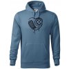 Florbal love - Mikina pánska Cape s kapucňou - S ( Denim )