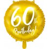 PartyDeco Fóliový balón - 60tka (zlatý) 45 cm