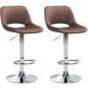 Design-Shop 2x Barová stolička Camden - zamat, chróm rám - Hnedá