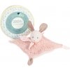 Doudou Darčeková sada - Plyšový zajačík s ružovou dečkou z BIO bavlny 25 cm