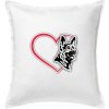 Nemecký ovčiak v srdci - Vankúš 50x50 - 50x50 - Vrátane výplne ( Biela )