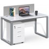 Kancelársky stôl s kontajnerom Houseland Prime Max 01 140 cm biely