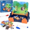 Magnetická tabuľa 2v1 s magnetickými puzzle zvieratiek a stierateľnou kresliacou plochou