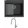 Laveo TAU SBT 710Y čierna + rolovací odkvapkávač + Laveo NALDA BAY 069D chróm