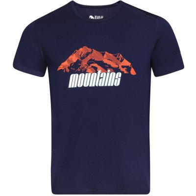 Zulu pánske tričko Merino Mountains 160 Short Comfy modrá