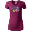 Kvetinové číslo kreslené - 50 - Dámske tričko z organickej bavlny Origin (GOTS) - 2XL ( Fuchsiová )