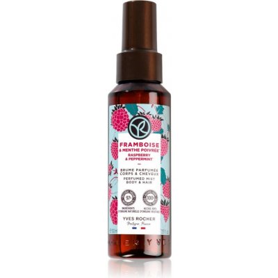 Yves Rocher Bain de Nature parfumovaný sprej na telo a vlasy Raspberry & Peppermint 100 ml