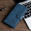 Peňaženkové kožené puzdro Crocodile Clasp na Xiaomi Redmi Note 10/10S - Modrá