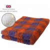 DRYBED Premium Vet Bed Káro oranžový + fialový 100 x 75 cm
