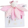 Doudou et Compagnie Paris dárková sada plyšový usínáček růžová kočka 26 cm