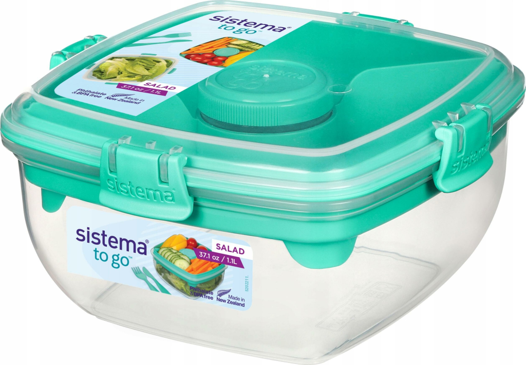 Sistema To Go Škatuľka s miskou na šalát a príborom zelená 1,1 l