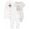 Carter's Set 3dielny body kr. rukákardigán Tepláky White Safari neutrál