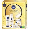 Nivea Q10 Power Vibes Q10 Anti-Age krém na ruky 100 ml + Q10 Power čistiaci krém proti vráskam 200 ml + Q10 Power denný krém proti vráskam 50 ml, kozmetická sada pre ženy