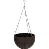 Kvetináč Strend Pro Modern, visiaci, závesný, hnedý, 26x16cm, s retiazkou a vešiakom