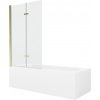 MEXEN/S - Vega obdĺžniková vaňa 180 x 80 cm s panelom + vaňová zástena 100, transparent, zlatá 550118080X9210025000