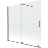 Mexen Velar 2-krídlová vaňová zástena posuvná 170 x 160 cm, transparentná, pištoľová šedá kartáčovaná - 896-170-000-01-66