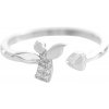 Strieborný prsteň so zirkónmi anjel a srdce Kryštál