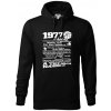 1977 v kocke - Mikina pánska Cape s kapucňou - L ( Čierna )