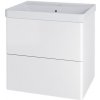 Mereo Siena, kúpeľňová skrinka s keramickým umývadlom 61 cm, biela lesk CN410