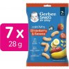 GERBER Snacks kukuričné chrumky jahoda a banán 7 x 28 g