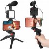 Andoer Držák na Telefon, Mikrofon, Mini LED Světlo, Tripod, Smartphone Video Vlog Set Kit Live Stream