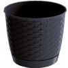 Prosperplast Kvetináč RATOLLA ROUND 22 v.19,5 cm,4,2 l,ANTR (S433) s miskou 344620