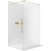 CERANO - Sprchová zástena Walk-in Onyx Duo Ľ/P - 8 mm - hranatá vzpera - zlatá, mliečne sklo - 150x200 cm