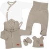 Bavlnená súprava pre bábätko do pôrodnice 5D Made with love béžová