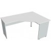 Pracovný stôl Gate, ergo, ľavý, 160x75,5x120 cm, biely/sivý