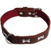 COBBYS PET Obojok z originálnej kože zdobený kostičkami 50cm/25mm hnedý