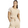 ADIDAS Dámske crop slim tričko na fitnes Soft Training béžové L