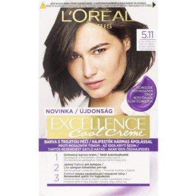 L'Oréal Paris Excellence Cool Creme permanentná farba na vlasy so studenými tónmi 48 ml odtieň 5,11 ultra ash light brown pre ženy