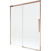 Mexen Rox, 2-krídlová posuvná vaňová zástena 140 x 150 cm, 8mm číre sklo, ružové zlato profil, 8C9-140-001-60-00