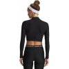 Dámske tréningové tričko s dlhým rukávom Under Armour HeatGear Crop Mock LS Čierne XL