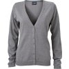 DAIBER JN 660 / Dámsky kardigán s výstrihom do V - grey heather S