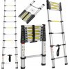 KRAFT&DELE | Teleskopický rebrík, teleskopický skladací rebrík, 10 stupňov, 3,2 m svetlo, 150 kg, multifunkčný rebrík
