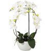 Umelá kvetina orchidea phalaenopsis 3D-tlač v keramickom kvetináči 52 cm biela Real Touch