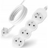 Predlžovací Kábel s uzemnením, napájacia lišta, 4 zásuvky, 1.5m, biely