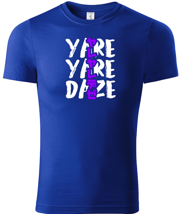 JoJo\'s Bizarre Adventure tričko Yare Yare Daze modrá