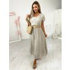 Fashionweek Čipkové Dlhé šaty s opaskom BOHO LACE IT-RAMINA Farba: Béžový, Veľkosť: Universal
