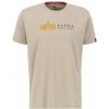 Alpha Industries Alpha Label T PP tričko pánske vintage sand Veľkosť: L, Farba: hnedá, piesková