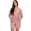 Dámske ľanové pyžamo Karina ružové XL