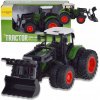 TRAKTOR POĽNOHOSPODÁRSKY STROJ S ČELNÝM NAKLADAČOM A KLIEŠŤAMI FARMÁR HRAČKA POHON