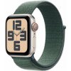 Apple Watch SE GPS + Cellular 44mm Starlight Aluminium Case with Lake Green Sport Loop (MXGV3QC/A)