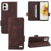 Peňaženkové kožené puzdro Clasp na Motorola Moto G13 / G23 / G53 5G - Hnedá