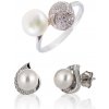 A-B Set of silver jewelry with pearls and zircon 20000017