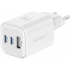 Swissten síťový adaptér gan 2x usb-c 65w pd + 1x usb-a 18w qc bílý 22071400