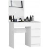 Toaletný stolík so zrkadlom T-6/SL 500x600 pravý, biely