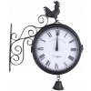 Retro nástenné hodiny záhradné obojstranné staničné hodiny 30x9x37cm