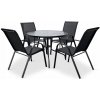 Súprava záhradného nábytku kovová Texim čierna 5-dielna